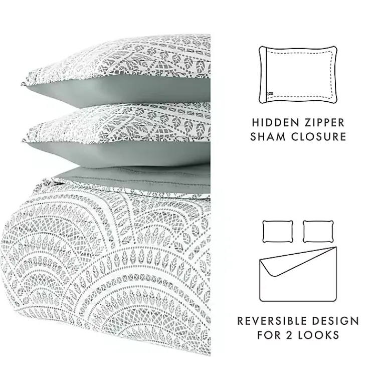 Kirklands Home Green Scalloped Reversible 2-pc. Twin Quilt Set