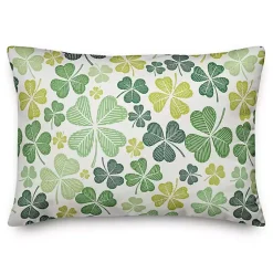 Pillows>Kirklands Home Shamrocks Indoor/Outdoor Lumbar Pillow Green