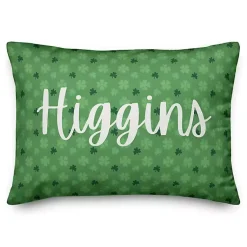 Pillows>Kirklands Home Shamrocks Personalized Lumbar Pillow Green