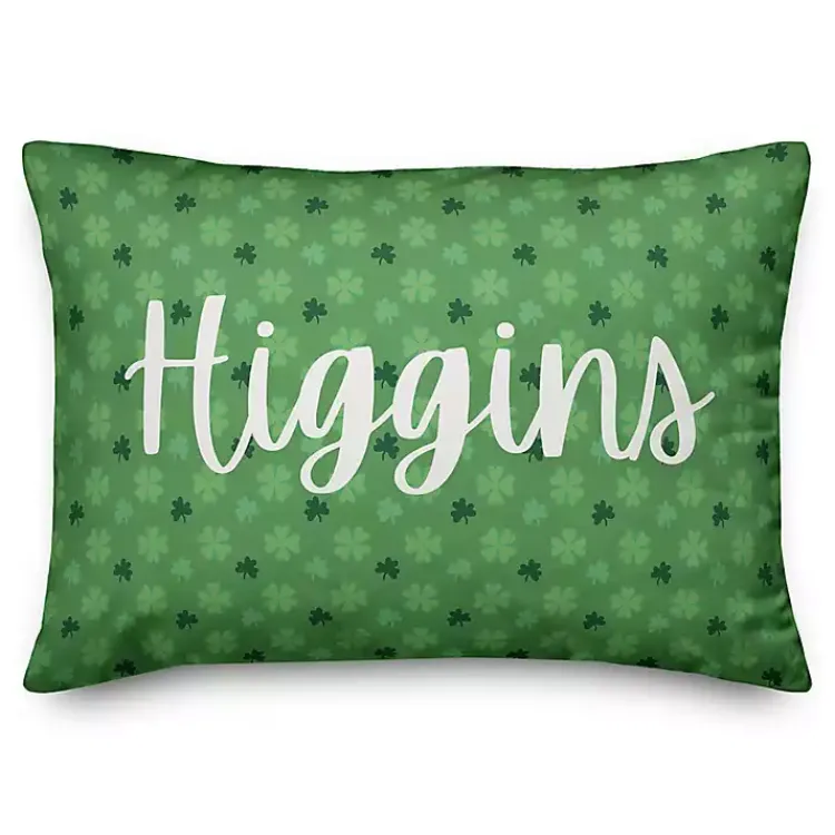 Pillows>Kirklands Home Shamrocks Personalized Lumbar Pillow Green