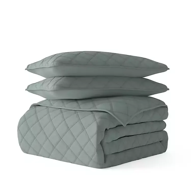 Kirklands Home Stitched Diamond 2-pc. Twin Quilt Set Green Sale