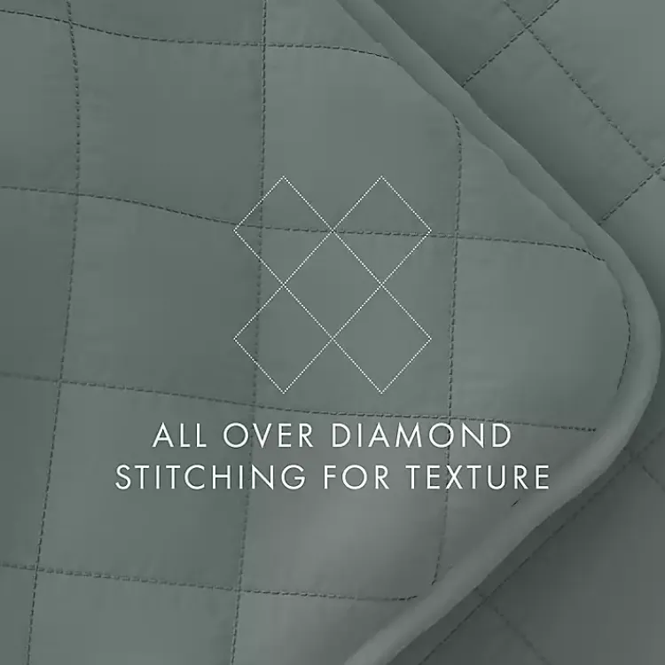 Kirklands Home Stitched Diamond 2-pc. Twin Quilt Set Green Sale