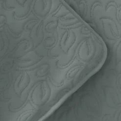 Kirklands Home Stitched Floral 3-pc. King Quilt Set Green