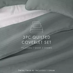 Kirklands Home Stitched Stripes 2-pc. Twin Quilt Set Green Hot
