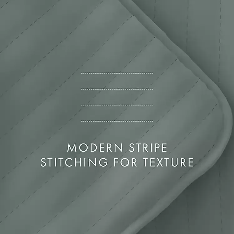Kirklands Home Stitched Stripes 2-pc. Twin Quilt Set Green Hot