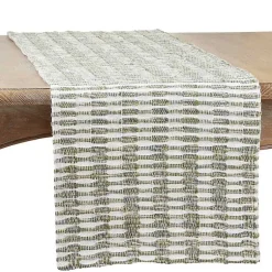Kirklands Home Green Tea Woven Stripe Table Runner, 90 in. Outlet
