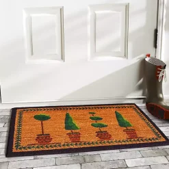 Kirklands Home Green Topiaries Doormat Brown Best