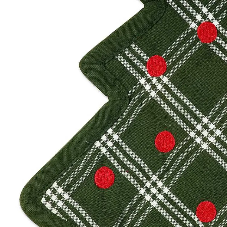 Christmas Dining & Entertaining>Kirklands Home Green Tree Plaid 3-pc. Dishtowel & Potholder Set