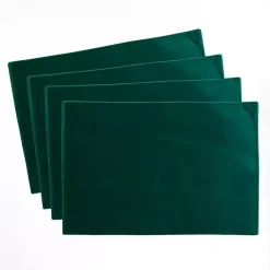 Kirklands Home Velvet Christmas Placemats, Set of 4 Green Hot
