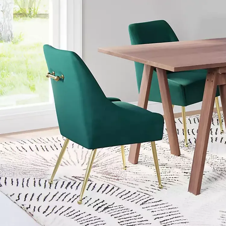 Kirklands Home Velvet Gold Maxine Dining Chair Green Outlet