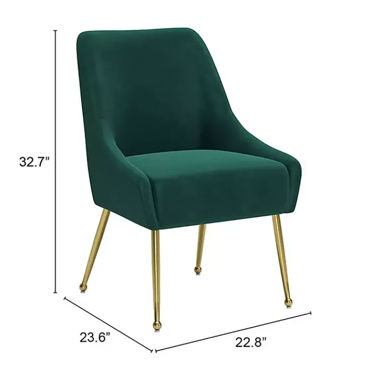 Kirklands Home Velvet Gold Maxine Dining Chair Green Outlet