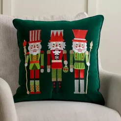 Pillows>Kirklands Home Green Velvet Nutcracker Trio Pillow