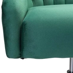 Kirklands Home Velvet Tufted Golden Leg Swivel Office Chair Green New