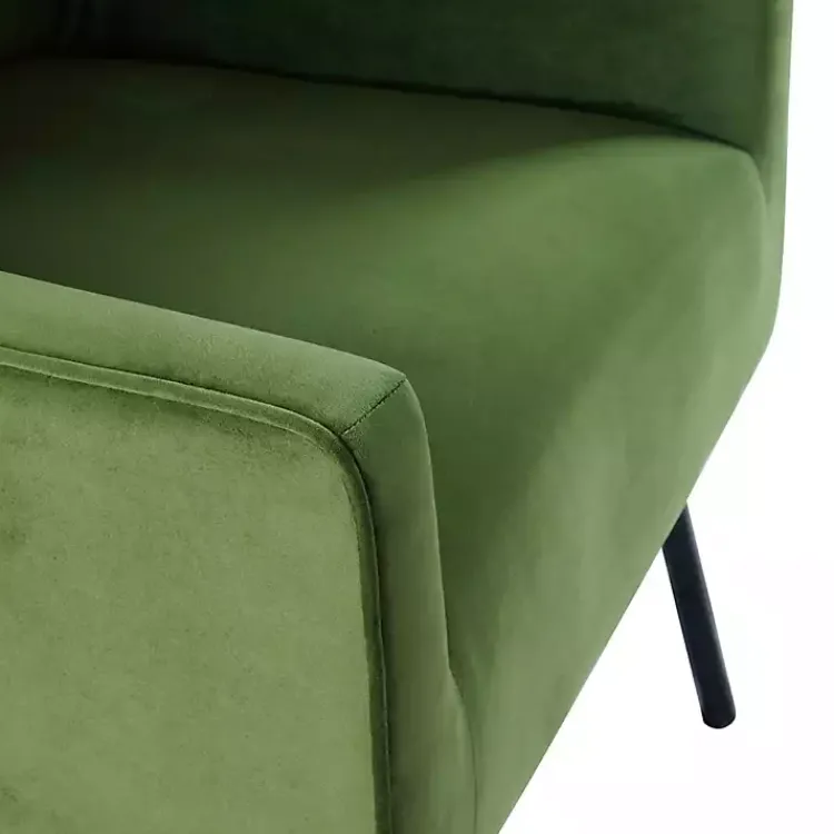 Kirklands Home Velvet Upholstered Black Legs Accent Chair Green Hot