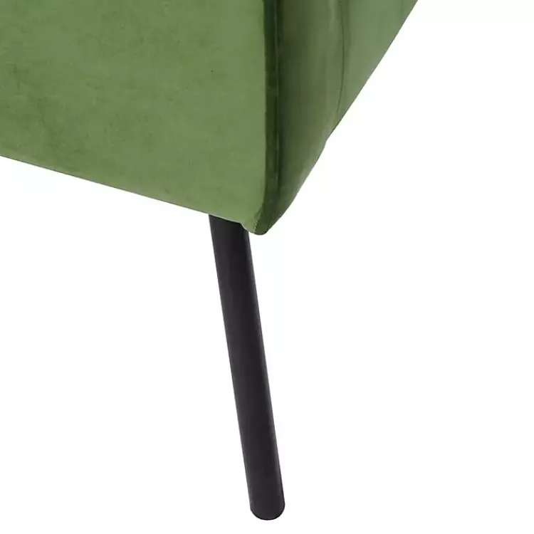 Kirklands Home Velvet Upholstered Black Legs Accent Chair Green Hot