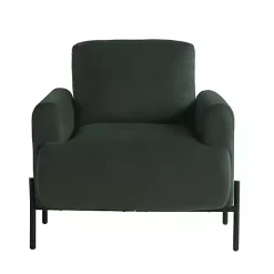 Kirklands Home Velvet Upholstered Knox Accent Chair Green New