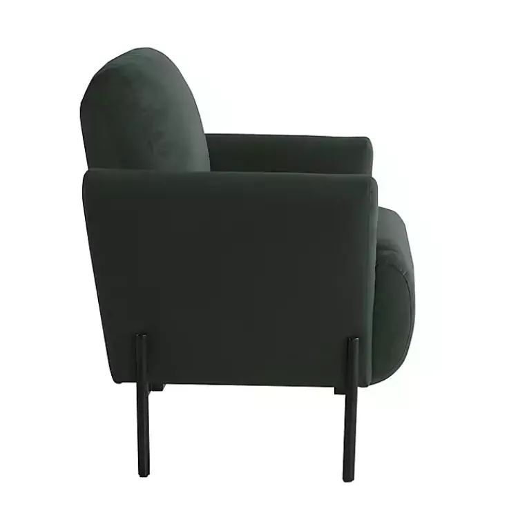 Kirklands Home Velvet Upholstered Knox Accent Chair Green New