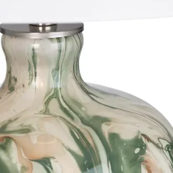 Kirklands Home Green Waverly Glass Table Lamp White Best