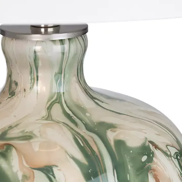 Kirklands Home Green Waverly Glass Table Lamp White Best