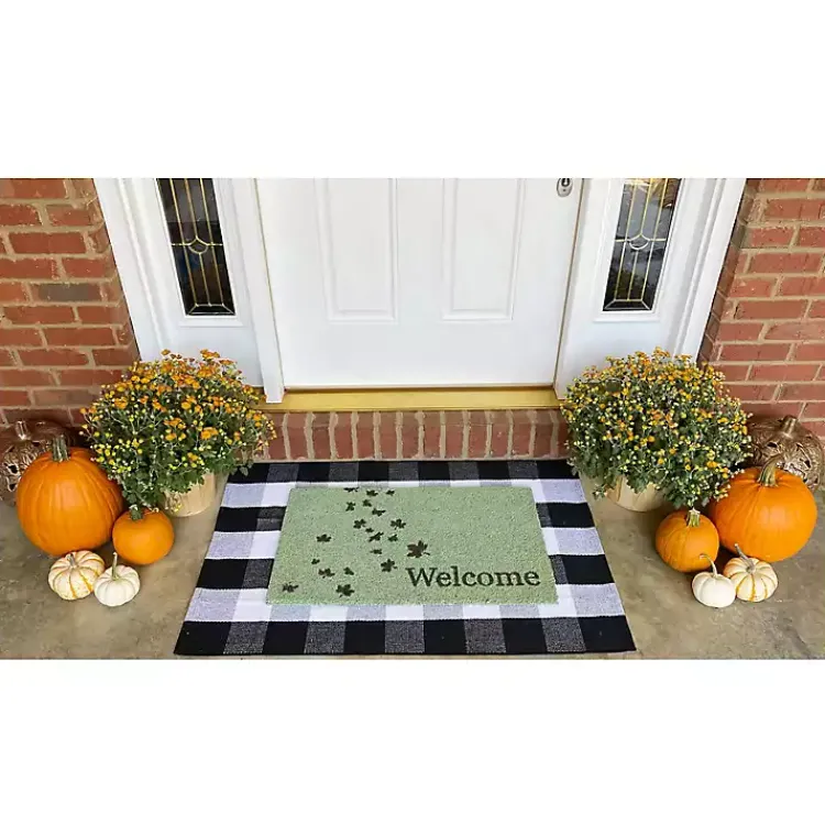 Fall>Kirklands Home Green Welcome Leaves Doormat