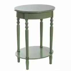 Kirklands Home Wood Oval Emily Accent Table Green Clearance