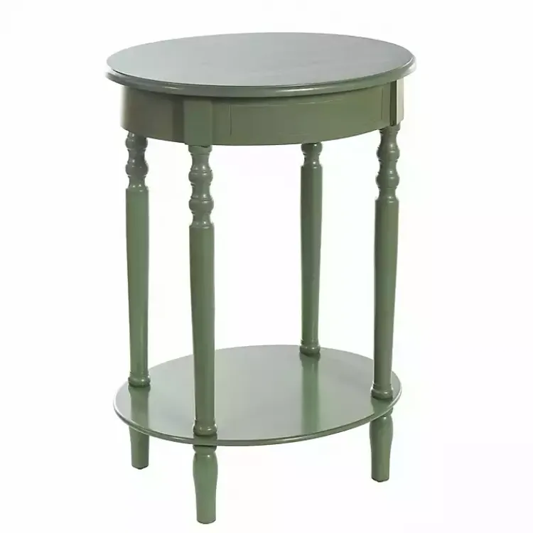 Kirklands Home Wood Oval Emily Accent Table Green Clearance