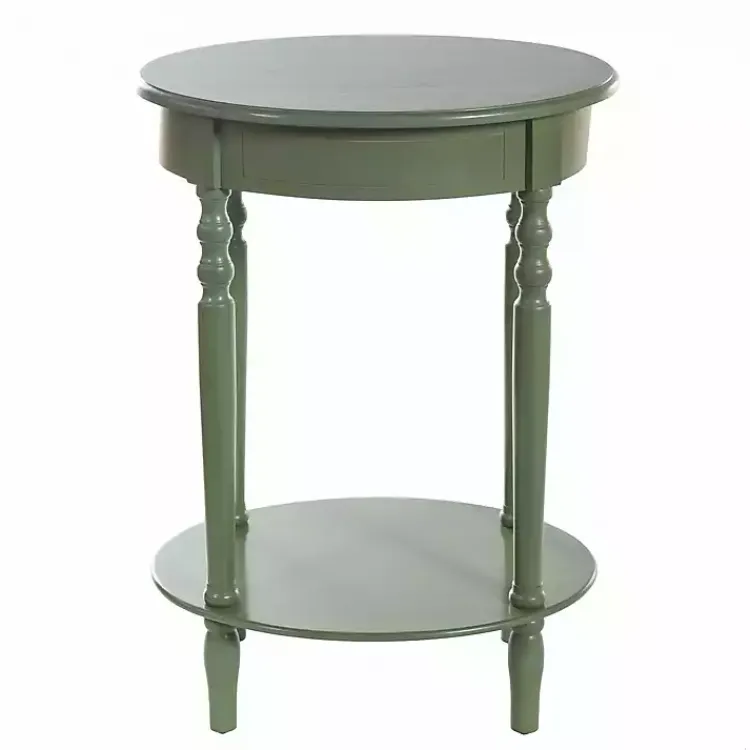 Kirklands Home Wood Oval Emily Accent Table Green Clearance