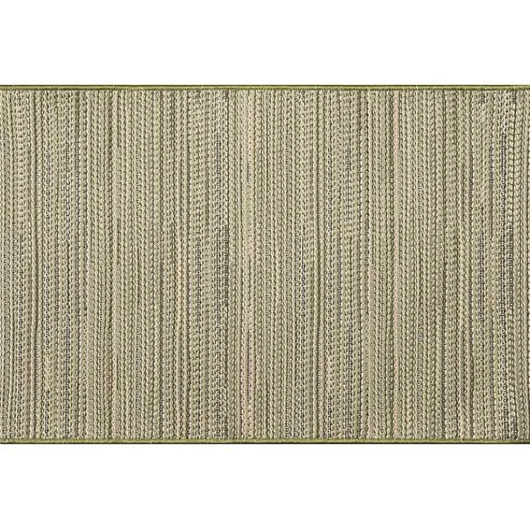 Kirklands Home Woven Lines Indoor/Outdoor Accent Rug, 2x3 Green New