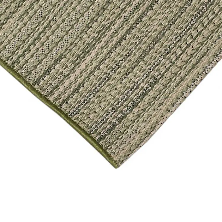 Kirklands Home Woven Lines Indoor/Outdoor Runner, 1x4 Green Outlet