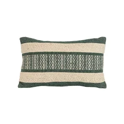 Pillows>Kirklands Home Green Woven Stripe Lumbar Pillow