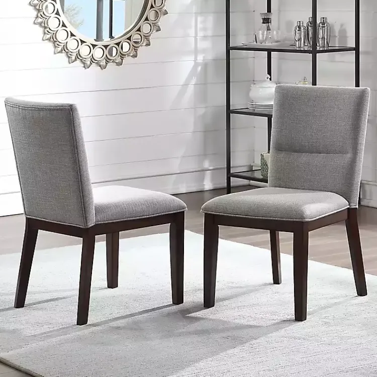Kirklands Home Greige and Walnut Dining Chairs, Set of 2 Discount