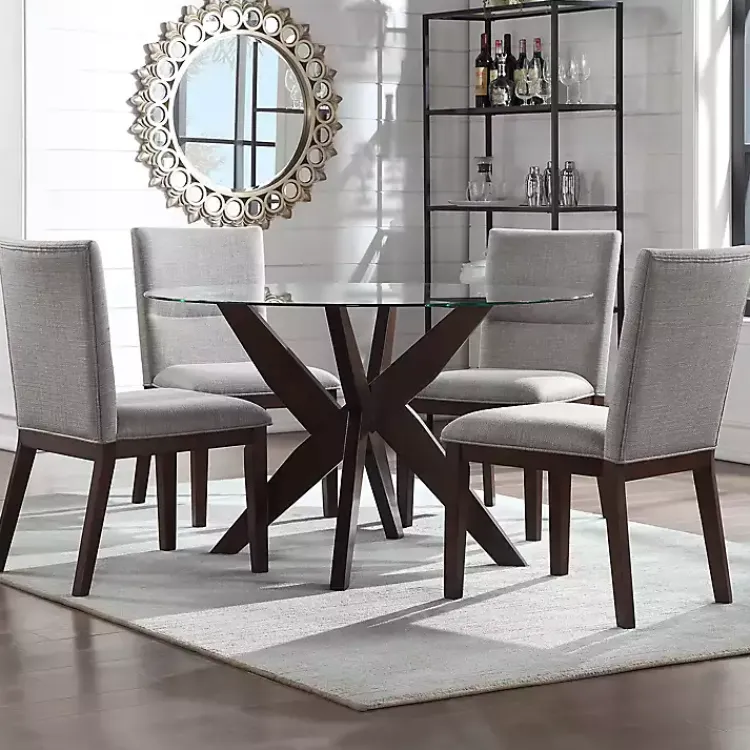 Kirklands Home Greige and Walnut Dining Chairs, Set of 2 Discount