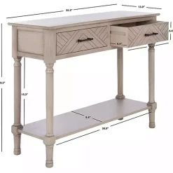 Kirklands Home Greige Chevron 2-Drawer Console Table Gray Clearance