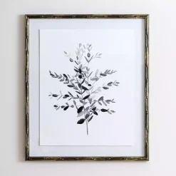 Kirklands Home Greige Leaves II Bamboo Frame Art Print