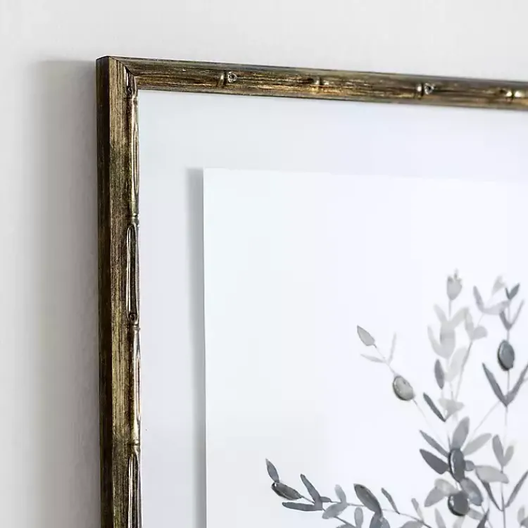 Kirklands Home Greige Leaves II Bamboo Frame Art Print