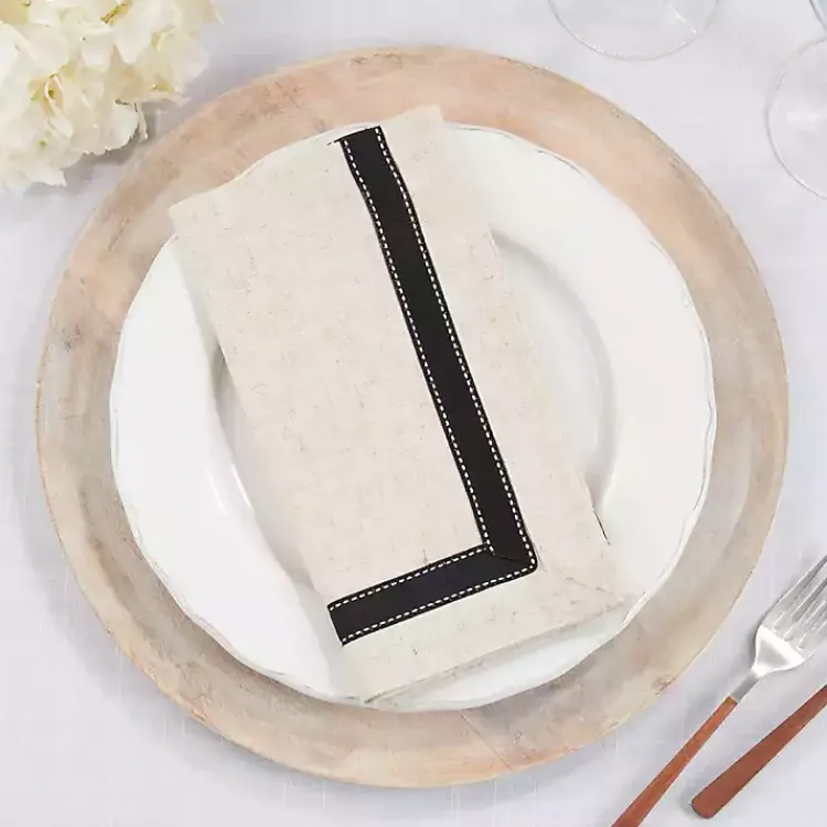 Kirklands Home Grosgrain Accent Napkins, Set of 4
