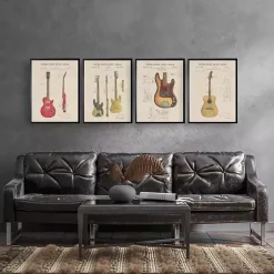 Kirklands Home Guitar Framed Art Print New