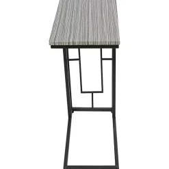 Kirklands Home Gunmetal Black Geometric Metal C-Table Brown Hot