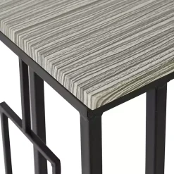 Kirklands Home Gunmetal Black Geometric Metal C-Table Brown Hot