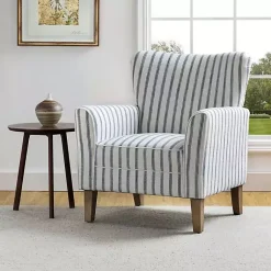 Kirklands Home Gustaf Navy Striped Armchair Outlet