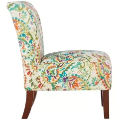 Kirklands Home Hailey Bright Paisley Curved Back Slipper Chair Multi