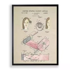 Kirklands Home Hair Rollers Patent Framed Art Print Outlet