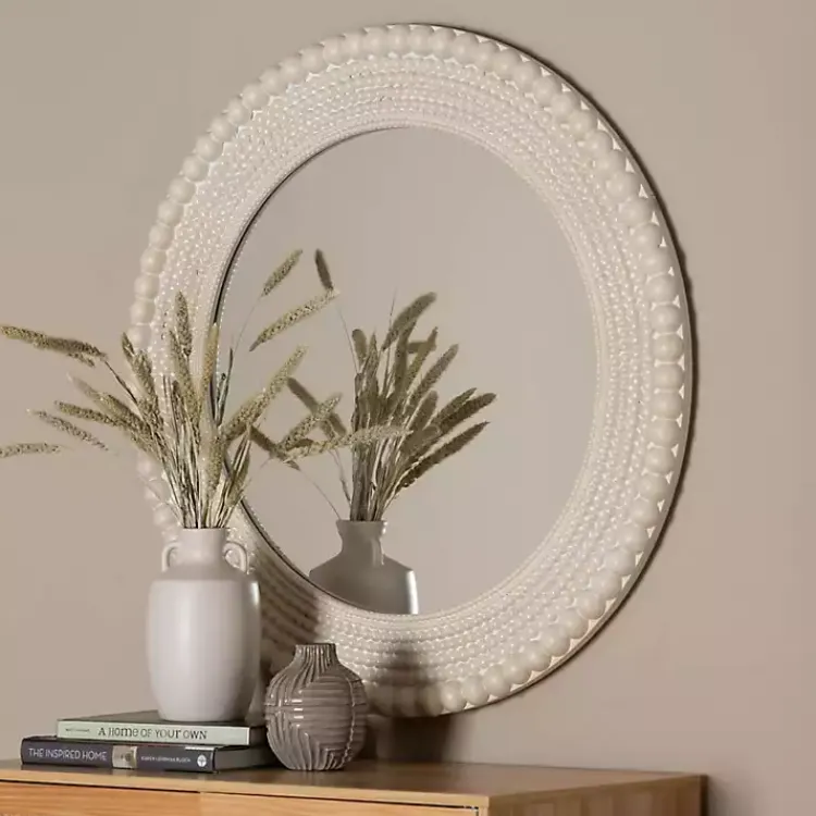 Kirklands Home Halle Pearl Wall Mirror White Outlet