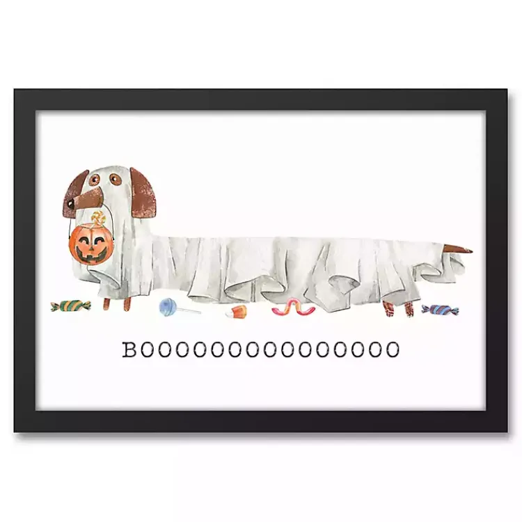 Halloween>Kirklands Home Halloween Dog Boo Framed Canvas Art Print