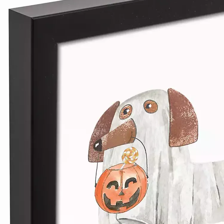 Halloween>Kirklands Home Halloween Dog Boo Framed Canvas Art Print