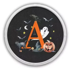 Halloween>Kirklands Home Halloween Monogram A White Framed Wall Plaque