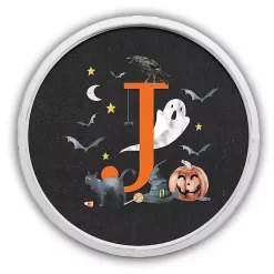 Halloween>Kirklands Home Halloween Monogram J White Framed Wall Plaque