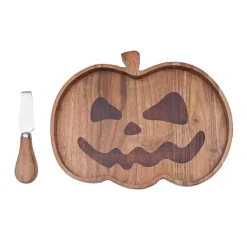 Halloween>Kirklands Home Halloween Pumpkin Serving Board with Spreader Brown