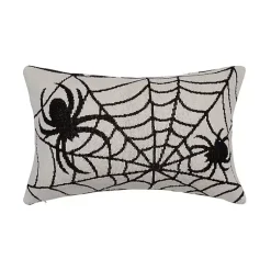 Halloween>Kirklands Home Halloween Spider Web Knit Lumbar Pillow