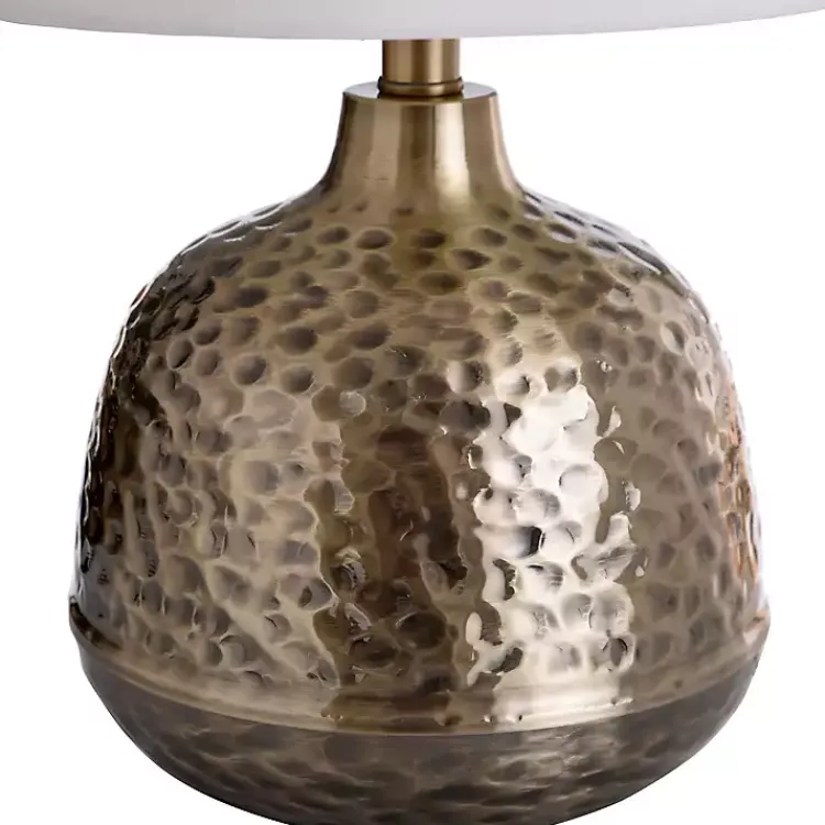Kirklands Home Hammered Brass Accent Table Lamp White Hot